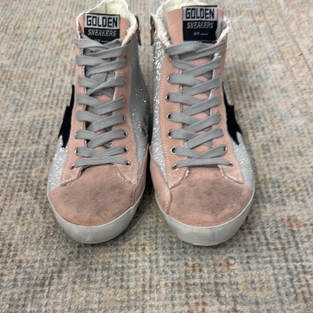 Pink and Silver Sneakers with Skate Style
